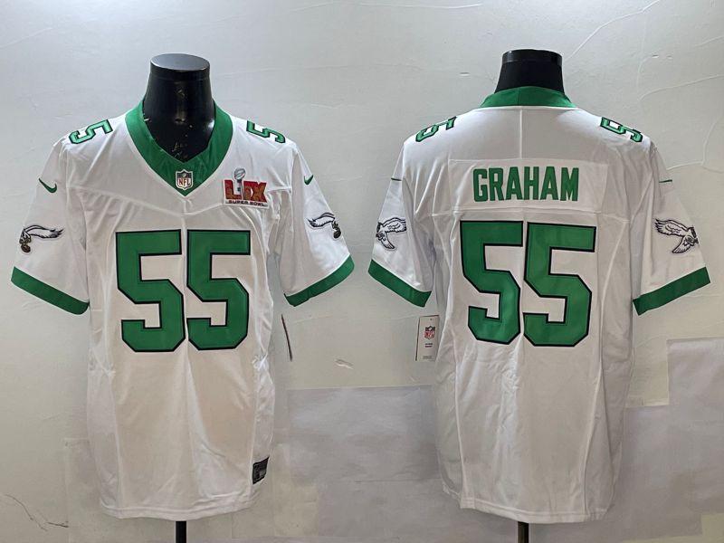 Men Philadelphia Eagles #55 Graham White Retro three generations 2025 Nike Vapor Limited NFL Jersey style 2->philadelphia eagles->NFL Jersey